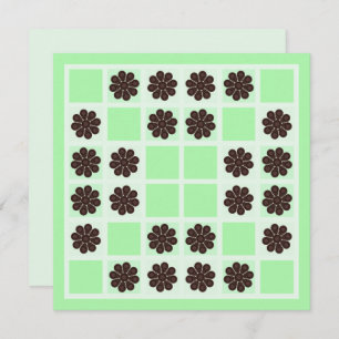 Mint Green Cream And Chocolate Chip Quilt Pattern  Card