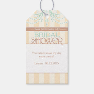 Mint Green Cream Brown Bridal Shower Favour Tags