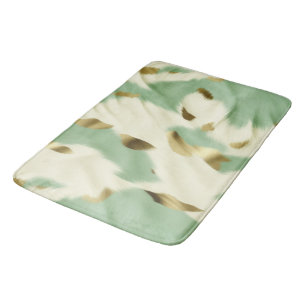 Mint Green Cream Gold Cowhide Bath Mat