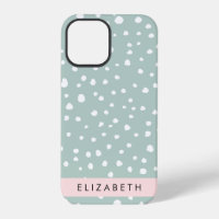 Mint Green Dalmatian Dots, Spots, Your Name