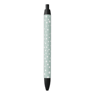 Mint Green Dalmatian Spots, Dalmatian Dots, Dotted Black Ink Pen