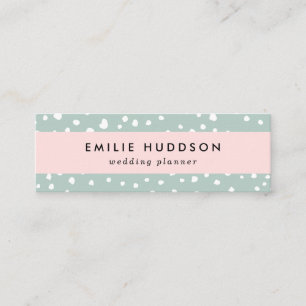 Mint Green Dalmatian Spots, Dalmatian Dots, Dotted Mini Business Card