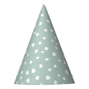 Mint Green Dalmatian Spots, Dalmatian Dots, Dotted Party Hat