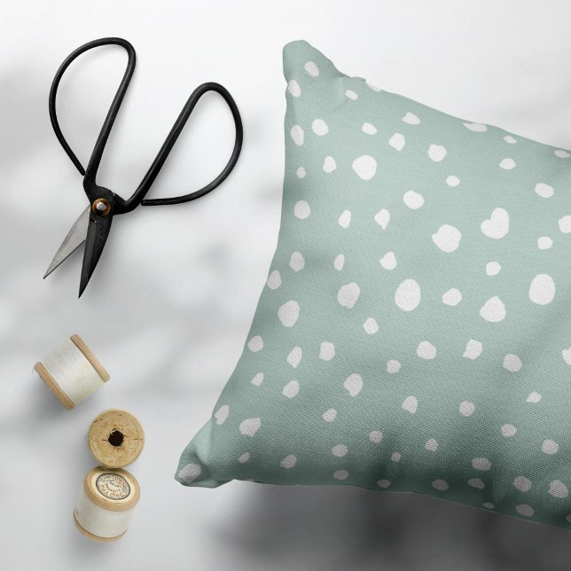 Mint Green Dalmatian Spots, Dalmatian Dots, Dotted Pillowcase (Creator Uploaded)