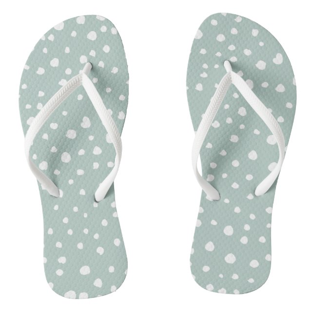 Mint Green Dalmatian Spots, Dalmatian Dots, Dotted Thongs (Footbed)