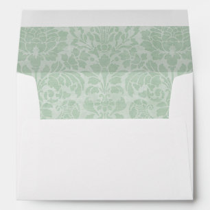 Mint Green Damask A7 5.25x7.25 Envelope