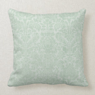 Mint Green Damask GradeA Cotton Throw Pillow 20x20