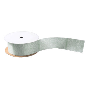 Mint Green Damask Satin Ribbon, 1.5"W 2 Yard Spool Satin Ribbon