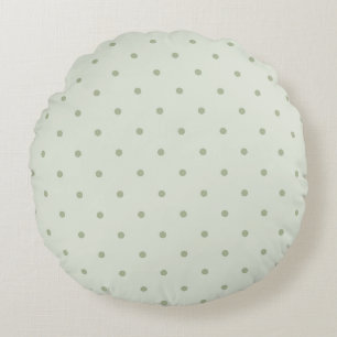 Mint Green Dots Round Cushion