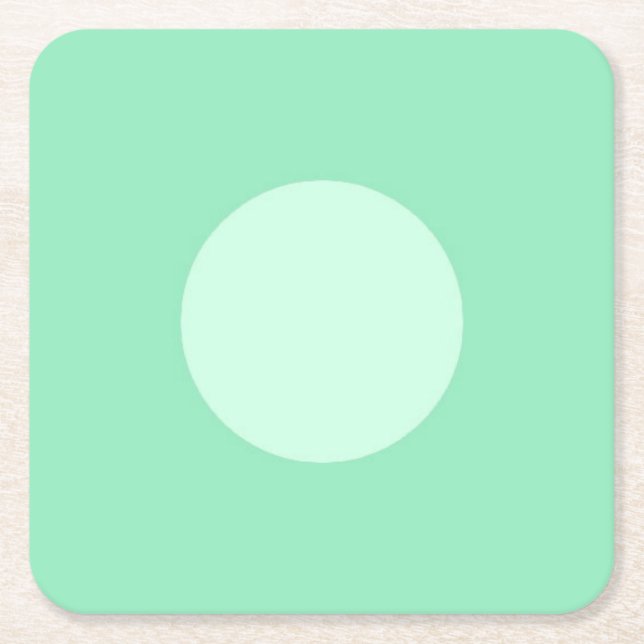 Mint Green Dotted Modern Elegant Blank Template Square Paper Coaster (Front)