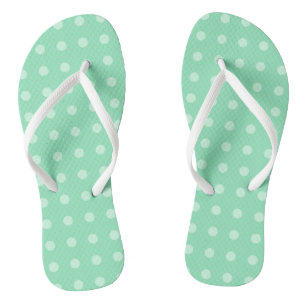 Mint Green Dotted Template Classic Design Elegant Thongs