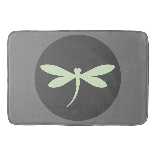 Mint Green Dragonfly Bath Mat (Front)