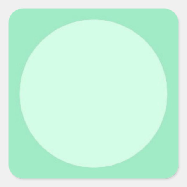 Mint Green Elegant Colour Custom Blank Modern Square Sticker (Front)