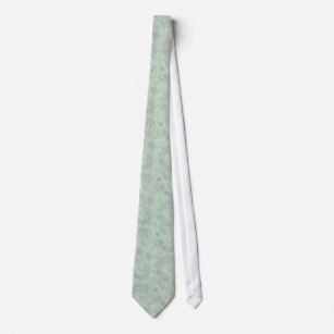 Mint-Green Elegant Vintage Floral Design Pattern Tie