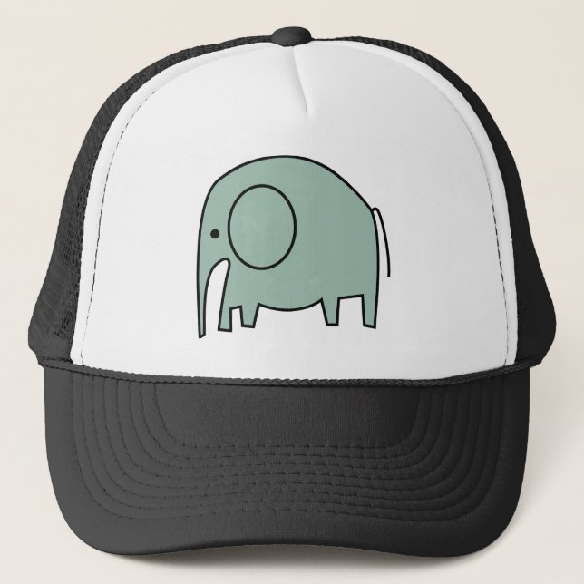 MINT GREEN ELEPHANTS TRUCKER HAT (Front)