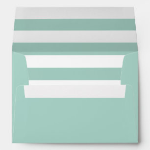 Mint Green Envelope With Mint and White Stripes