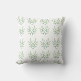 Mint Green Eucalyptus Leaves Botanical Watch Cushion