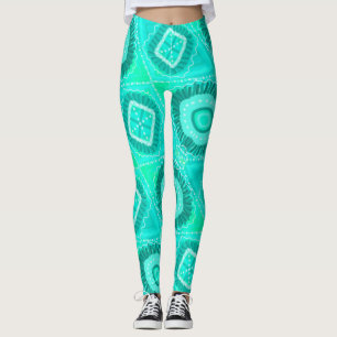 Mint Green Eye of God art by EelKat Wendy C Allen Leggings