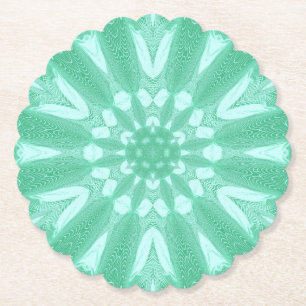Mint Green Faux Tulle Design Paper Coaster