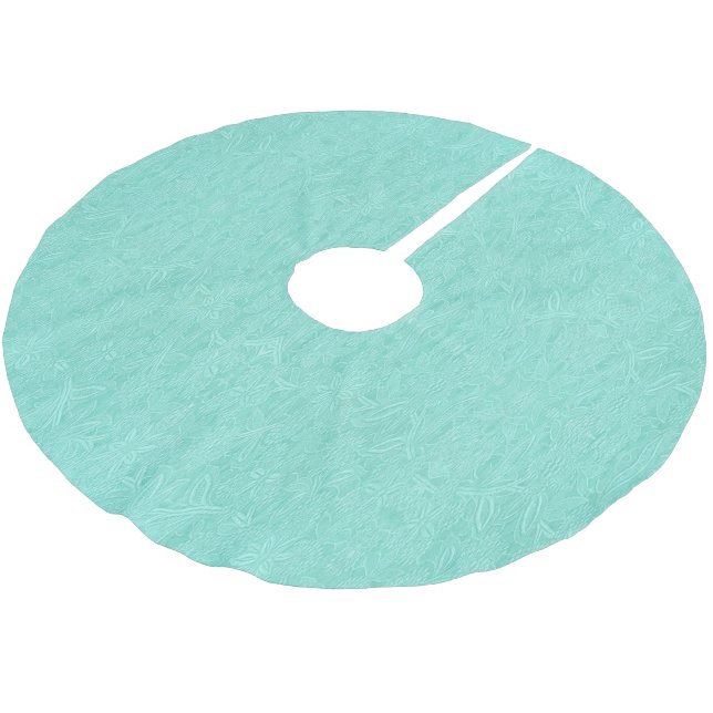 Mint Green Floral Brushed Polyester Tree Skirt (Angled)