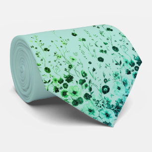 Mint Green Floral Men’s Necktie