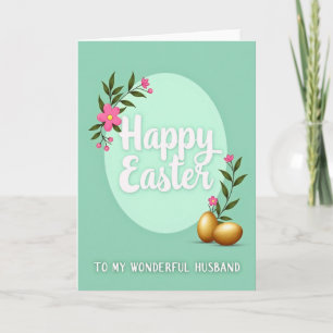 Mint Green Floral Oval Card