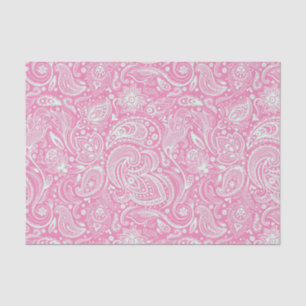 Mint-Green Floral Paisley Custom Pink Background Tissue Paper