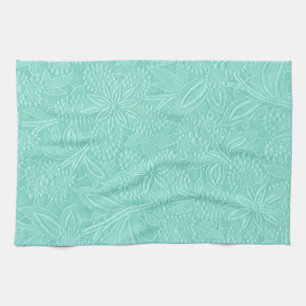 Mint Green Floral Tea Towel
