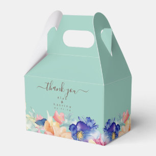 Mint Green Floral Wedding Gable Box  Modern Party