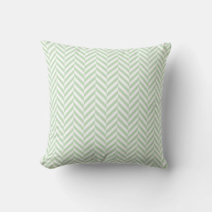 Mint Green Geometric Herringbone Pattern Cushion