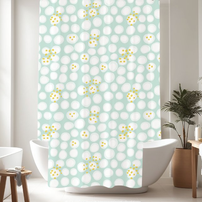 Mint Green Geometric Pattern Shower Curtain (Creator Uploaded)
