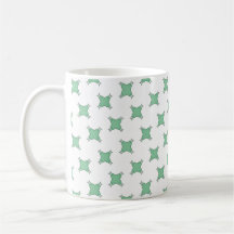 Mint green geometric star motif coffee mug