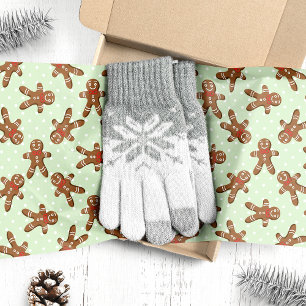 Mint Green Gingerbread Man Christmas Tissue Paper