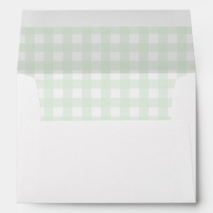 Mint Green Gingham Baby Shower Envelope