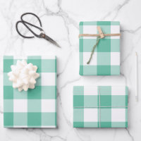 Mint Green Gingham Check Plaid