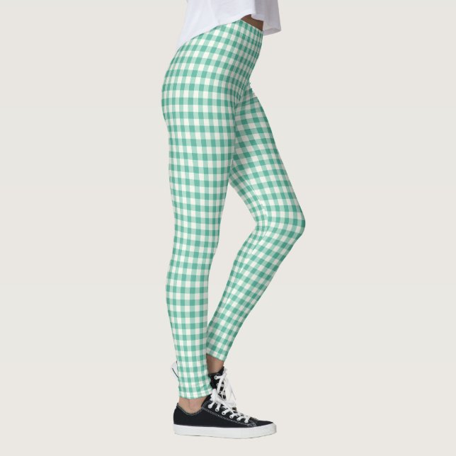 Mint Green Gingham  Leggings (Right)