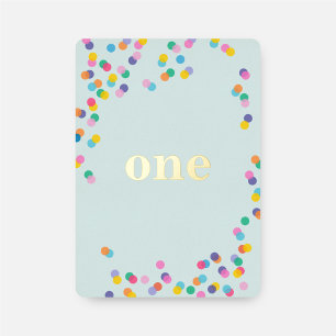 Mint Green Girl First Birthday Confetti Gold Foil