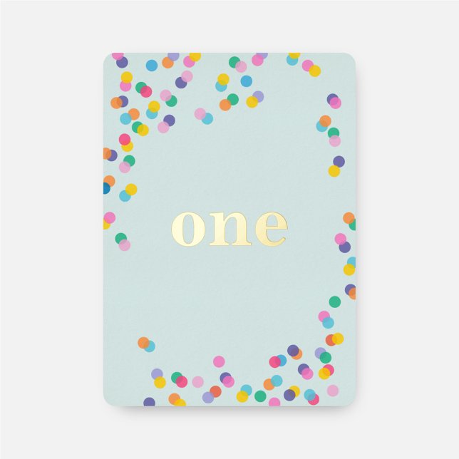 Mint Green Girl First Birthday Confetti Gold Foil  (Creator Uploaded)