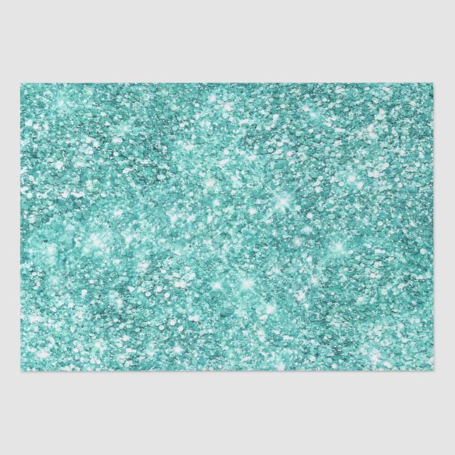 Mint Green Glitz Glitter  Tissue Paper (Front)