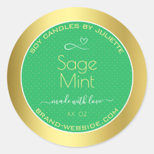 Mint Green Gold Effect Product Packaging Labels