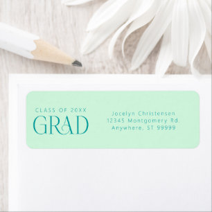 Mint Green Grad Personalised Return Address Labels