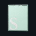 Mint Green Graphic Monogram Personalised Name Notepad<br><div class="desc">Mint Green Graphic Monogram Personalised Name Notepad. Personalise this custom design with your own name and monogram.</div>