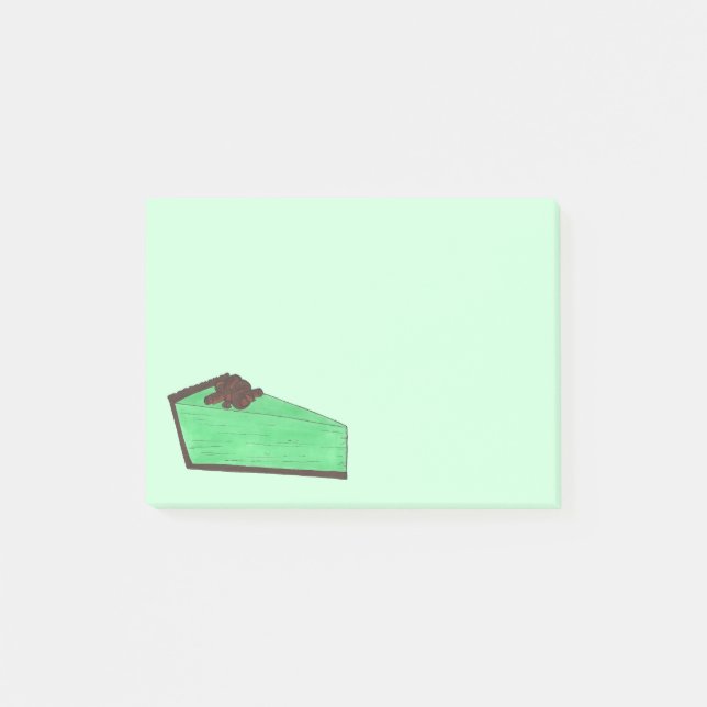 Mint Green Grasshopper Pie Slice St. Patrick's Day Post-it Notes (Front)