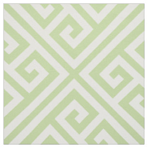 Mint Green Greek Key Large Scale Fabric