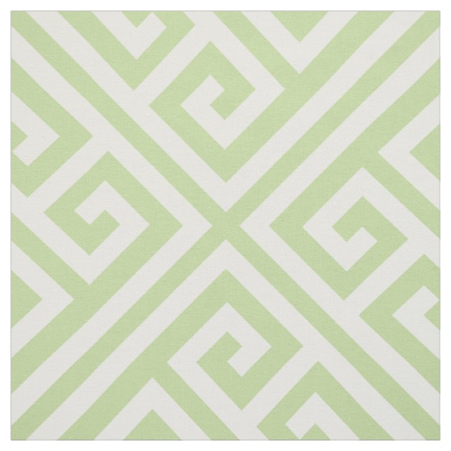Mint Green Greek Key Large Scale Fabric (Swatch)