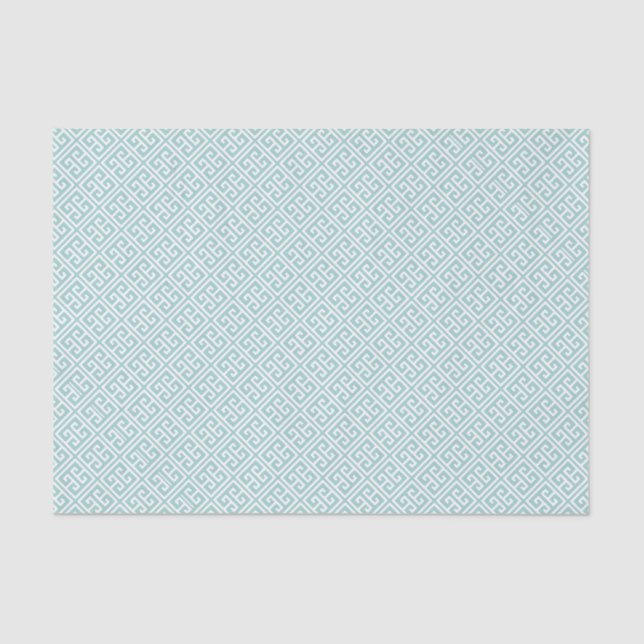 Mint Green Greek Key Pattern Tissue Paper (Front)
