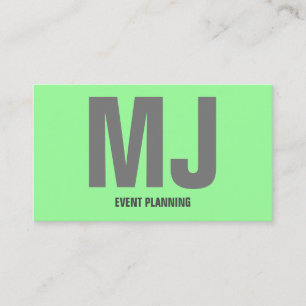 Mint Green Grey Modern Bold Bright Colourful Trend Business Card