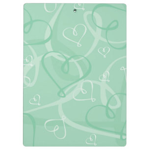Mint green heart pattern clipboard