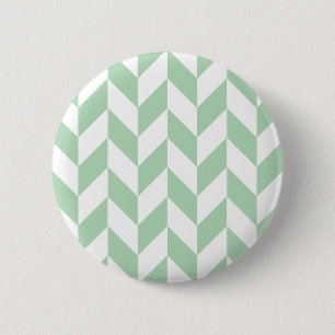 Mint Green Herringbone Pattern 6 Cm Round Badge