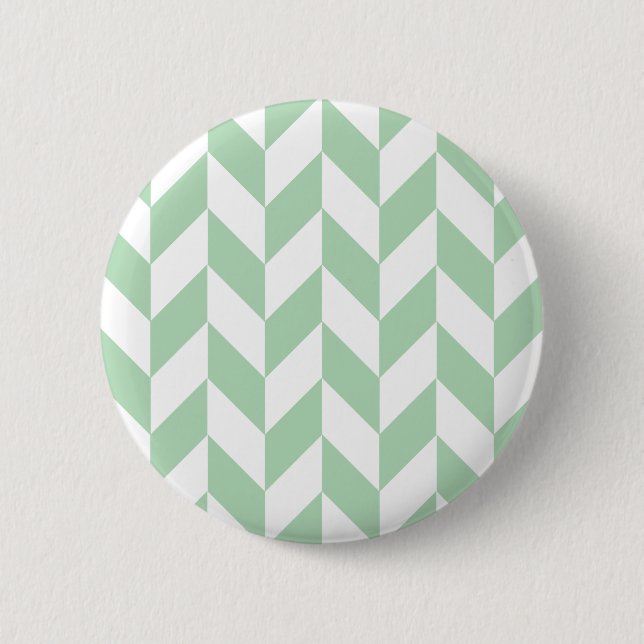 Mint Green Herringbone Pattern 6 Cm Round Badge (Front)